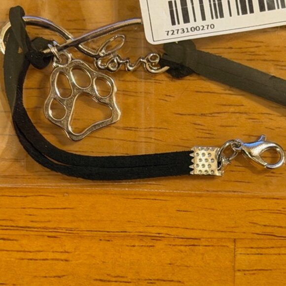 Infinity Love Pet Dogs Paw Charm Bracelet, Black - Picture 4 of 4